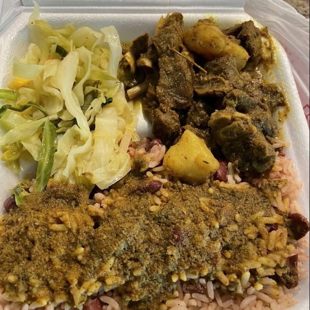 Ox Tail - Curry Goat Combo.