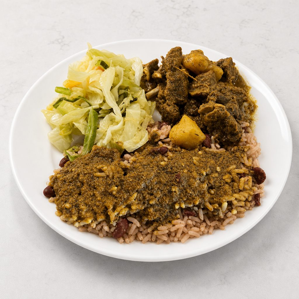 Ox Tail - Curry Goat Combo.